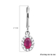 African Ruby and Natural Cambodian Zircon Dangling Earrings (with Lever Back) in Sterling Silver 1.54 Ct.