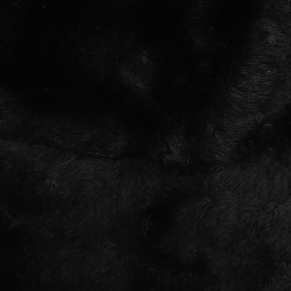 Faux Fur Hat (Size 35x25cm) - Black