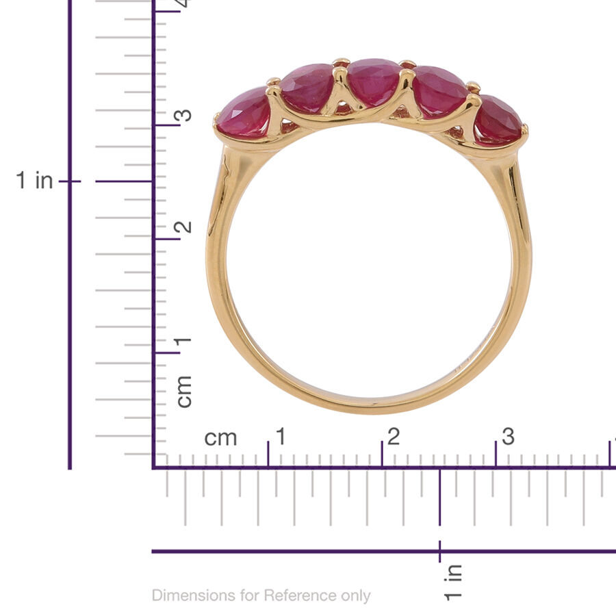 ILIANA 18K Y Gold AAAA  Ruby (Ovl) 5 Stone Ring 2.250 Ct.