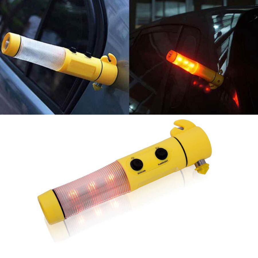 Yellow and Black Colour Multi Functional Hammer with LED Flashlight (Size 19.30X6.98X3.98 Cm)