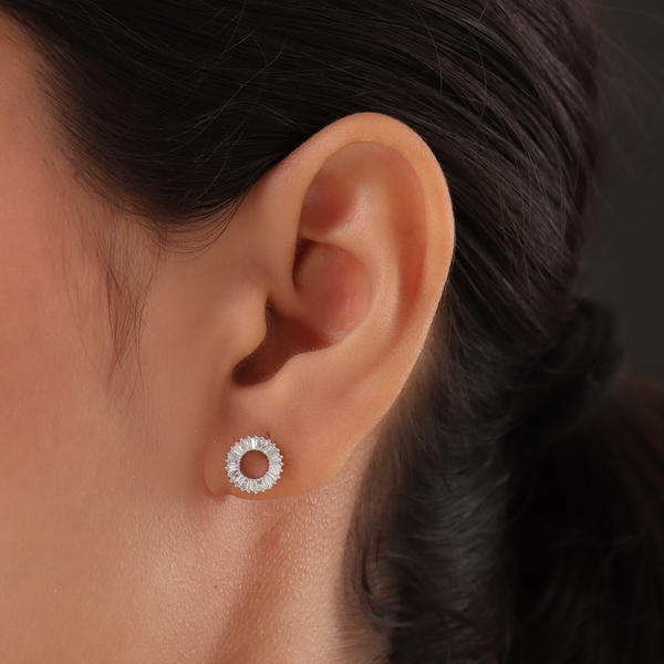 RHAPSODY 950 Platinum IGI Certified Natural Diamond (VS/E-F) Stud Earrings (with Screw Back) 0.52 Ct.
