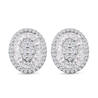 One Time Deal- ELANZA Simulated Diamond Stud Earrings (With Post & Push Back) in White Silver Overla