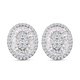 One Time Deal- ELANZA Simulated Diamond Earrings in White Silver Overlay Sterling Silver With Post &