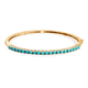 Arizona Sleeping Beauty Turquoise Full Bangle (size 7.75) in 14K Gold Overlay Sterling Silver 3.06 C