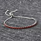 Simulated Orange Sapphire Bracelet (Size 6-9 Inch Adjustable ) in Silver Tone