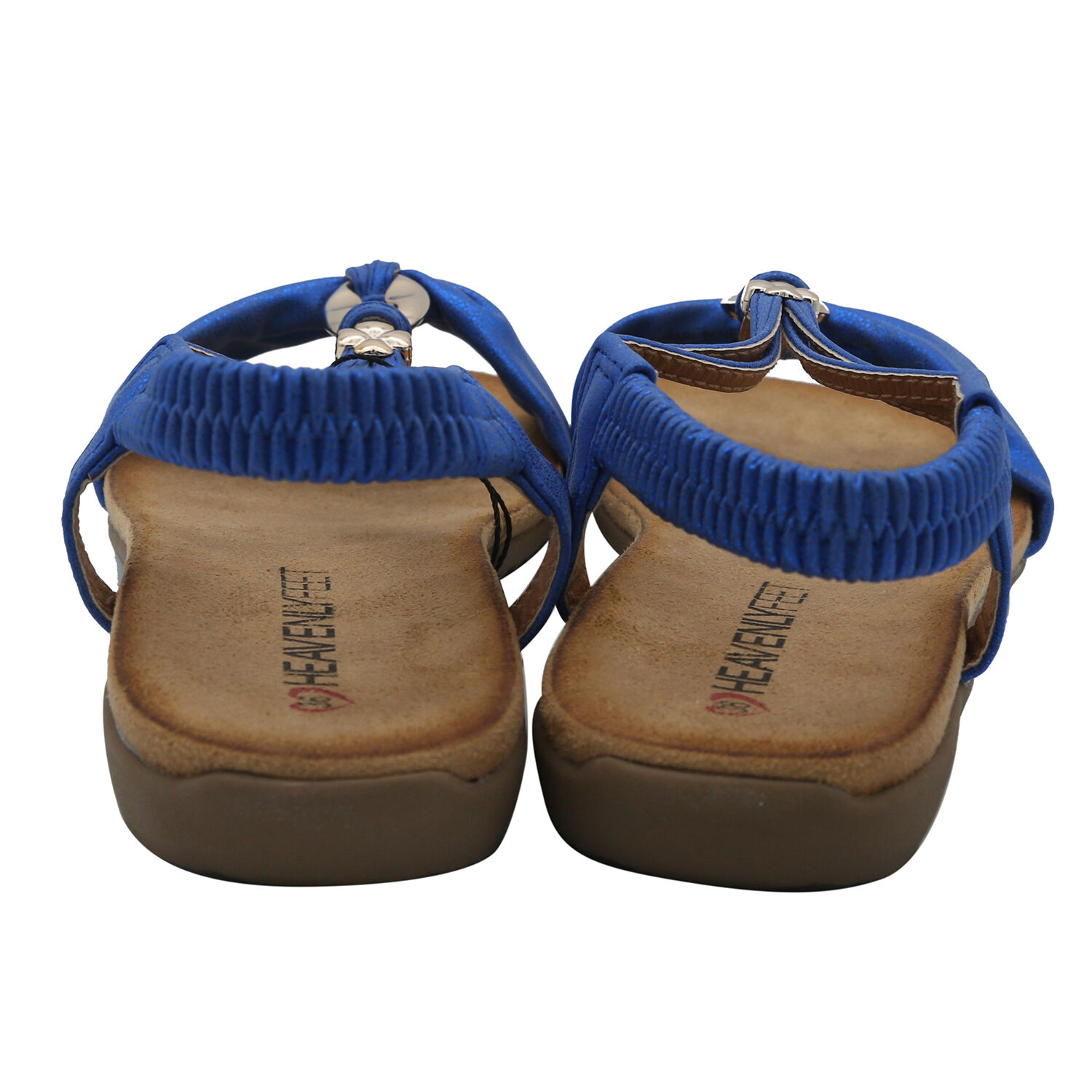 Heavenly Feet Campari Sandal with Elasticated Ankle Strap in Blue