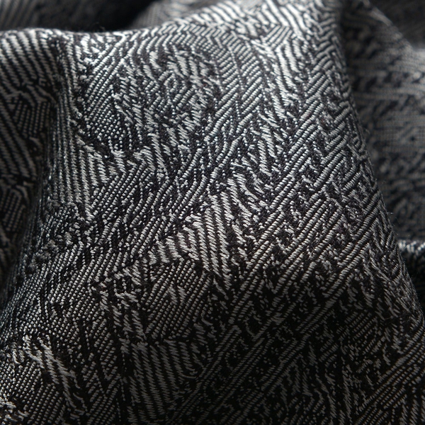100% Superfine Silk Grey and Black Colour Paisley and Floral Pattern Jacquard Jamawar Scarf with Fringes (Size 180x70 Cm) (Weight 125-140 Grams)