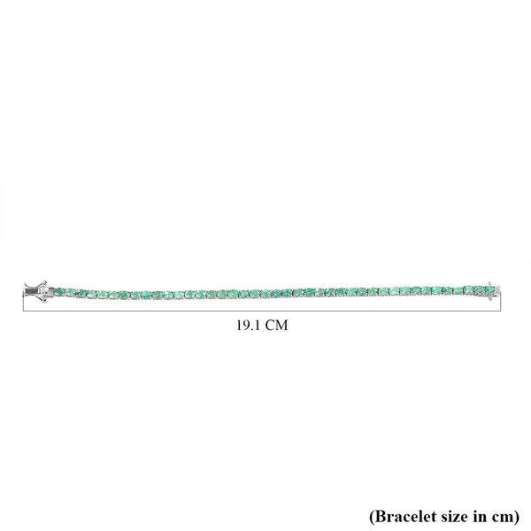 Boyaca Colombian Emerald Bracelet (Size - 7) in Platinum Overlay Sterling Silver 6.56 Ct, Silver Wt. 9.10 Gms