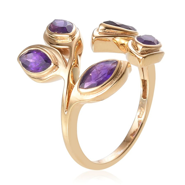 Amethyst (Mrq) Ring in 14K Gold Overlay Sterling Silver 2.250 Ct.