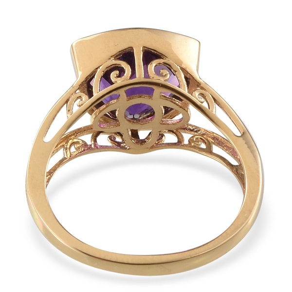 Amethyst (Trl) Solitaire Ring in 14K Gold Overlay Sterling Silver 3.250 Ct.