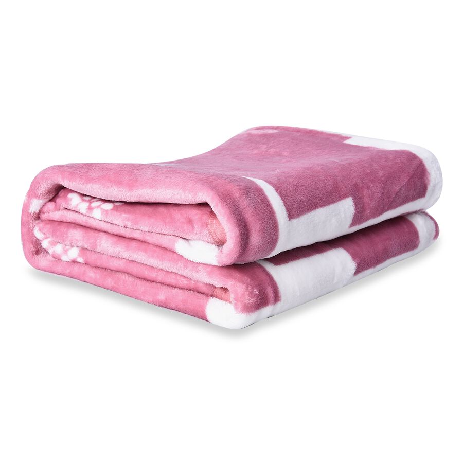 Microfiber Flannel Printed Blanket with Piping Size 150x200 Cm