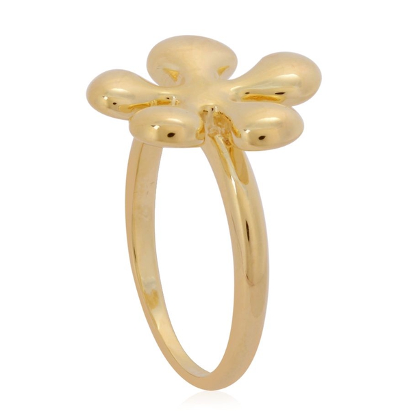 LucyQ Raised Splat Ring in Yellow Gold Overlay Sterling Silver 5.46 Gms.