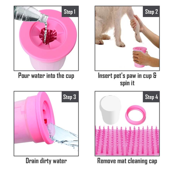 Pink Colour Pet Wash Feet (Size 11.5x10 Cm)