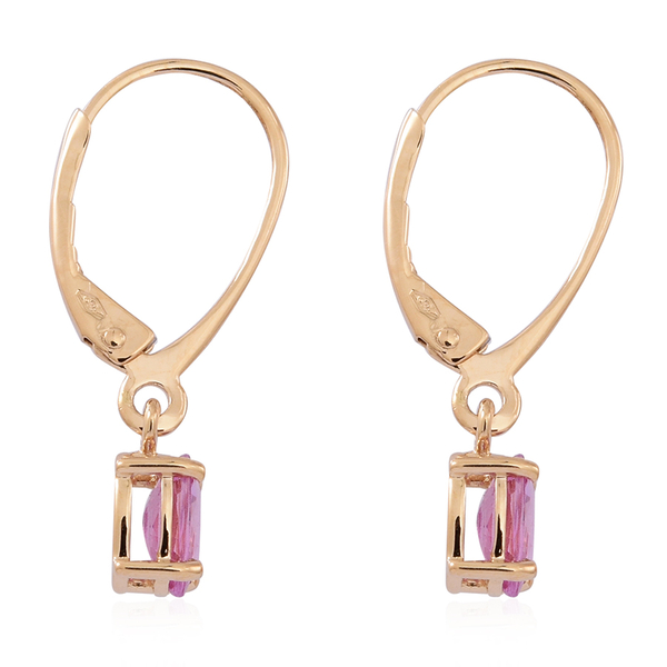 ILIANA 18K Y Gold Pink Sapphire (Ovl) Lever Back Earrings 1.000 Ct.