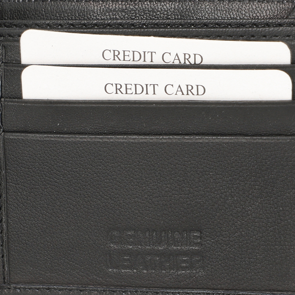 100% Genuine Leather RFID Protected Wallet (Size 11x9 Cm) - Black & Brown