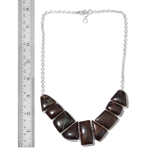 One Off A Kind- Boulder Opal Rock Necklace (Size 18 with 1 inch Extender) in Sterling Silver 279.550 Ct. Silver wt 27.89 Gms.