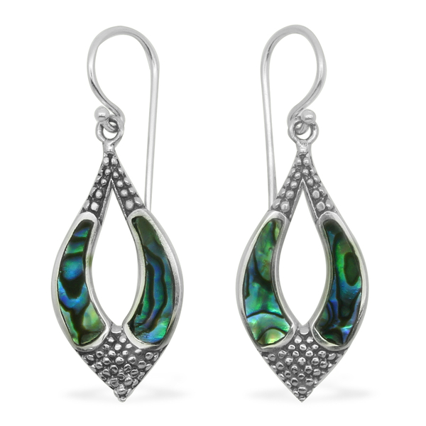 (Option 1) Royal Bali Collection Abalone Shell Hook Earrings in Sterling Silver 8.000 Ct.