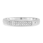 Hidden Message - Diamond Ring (Size P) in Platinum Overlay Sterling Silver