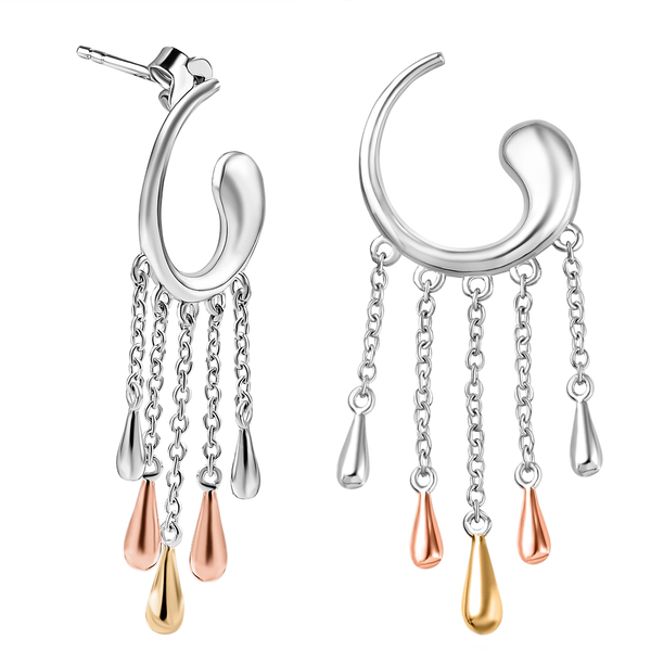 LucyQ Tri- Colour Drip Collection - 18K Vermeil Tricolour Gold Overlay Sterling Silver Dangling Earr