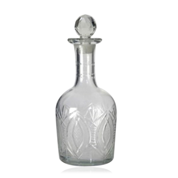 Home Decor - Clear Glass Cylindrical Decanter with Stopper (750 ml)