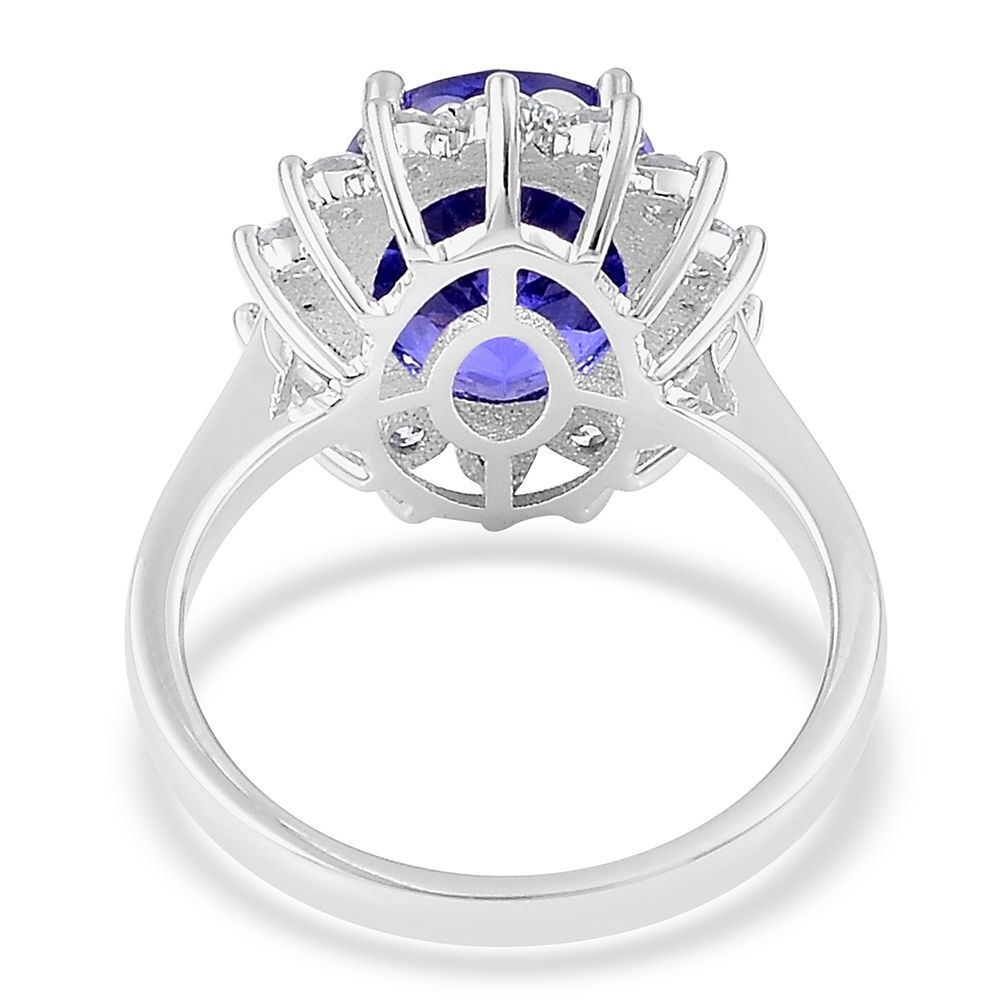 ILIANA 18K W Gold AAA Tanzanite (Ovl 6.00 Ct), Diamond (SI-G-H) Ring 7.000 Ct.
