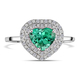 RHAPSODY 950 Platinum AAAA  AGI Certified Boyaca Colombian Emerald and Diamond (VS/E-F) Ring 1.10 Ct