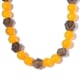 Yellow Agate and Onyx  Necklace (Size - 18 with 2 inch Extender) in Platinum Overlay Sterling Silver