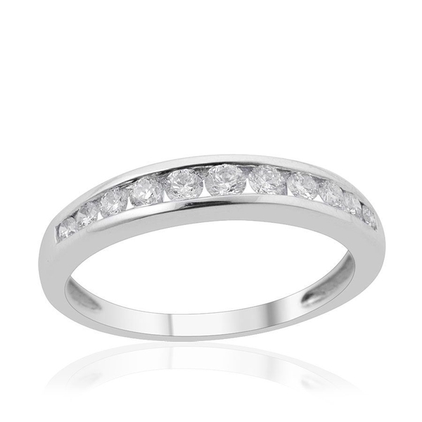 RHAPSODY 950 Platinum IGI Certified Diamond (Rnd) (VS-E-F) Half Eternity Ring 0.500 Ct.