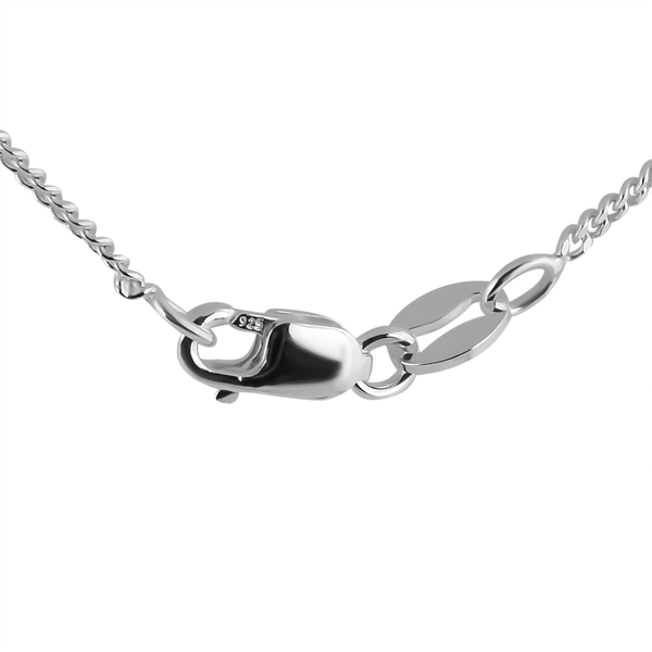 Sterling Silver Panza Curb Chain (Size 22) With Lobster Clasp.