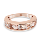2 Carat Marropino Morganite and Zircon Band Ring (Size L) in Rose Gold Plated Sterling Silver