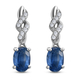 Kashmir Kyanite and Natural Cambodian Zircon Earrings (with Push Back) in Platinum Overlay Sterling 