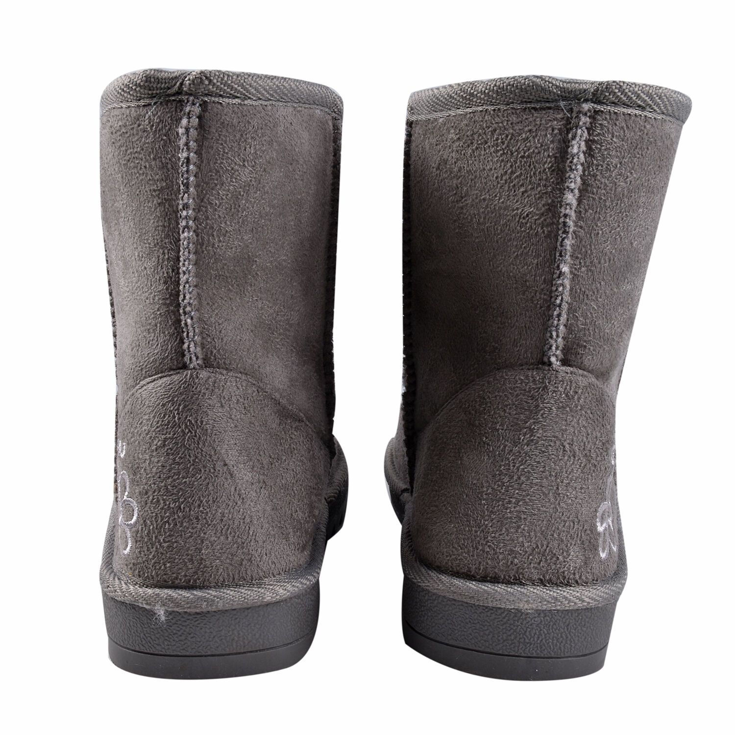 GURU Womens Winter Suede Fluffy Ankle Boots Grey