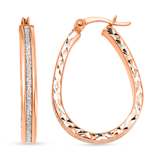 Rose Gold Overlay Sterling Silver Hoop Earrings With Clasp