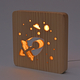 3D Wooden LED Light Ship Pattern with USB Port (Size: 19x19x3cm)
