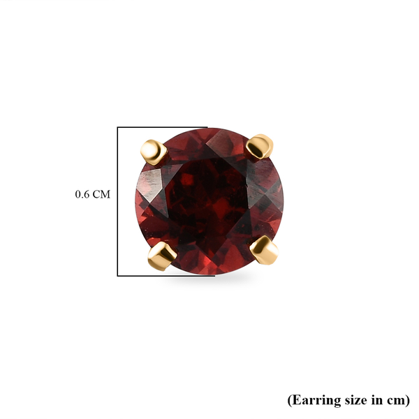 Mozambique Garnet Stud Earrings (with Push Back) in 14K Yellow Gold Overlay Sterling Silver 2.00 Ct.