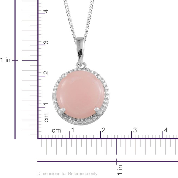 Peruvian Pink Opal (Rnd) Solitaire Pendant With Chain in Platinum Overlay Sterling Silver 5.250 Ct.