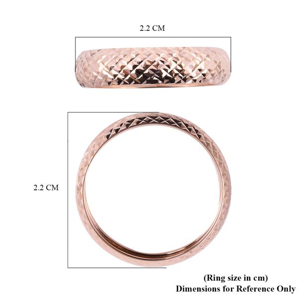 Royal Bali Collection - 9K Rose Gold Diamond Cut Band Ring