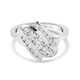 Lustro Stella Platinum Overlay Sterling Silver Ring Made with Finest CZ 1.22 Ct.