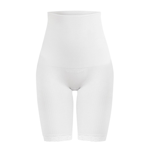 Doorbuster Deal- SANKOM SWITZERLAND Patent Classic Posture Correction Shapers Shorts with Lace in White Colour