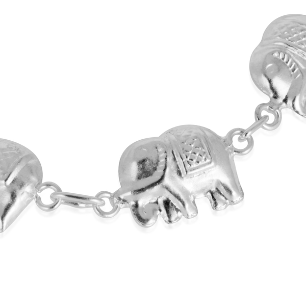 Thai Sterling Silver Elephant Bracelet (Size 7), Silver wt 9.91 Gms.
