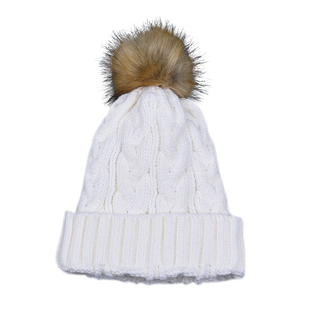 Tjc Essentials Argan Oil Infused Beanie Hat with Bobble - Light Brown
