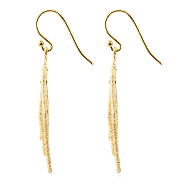 NY Designer Close Out Deal - Yellow Gold Overlay Sterling Silver Diamond Cut Hook Earrings