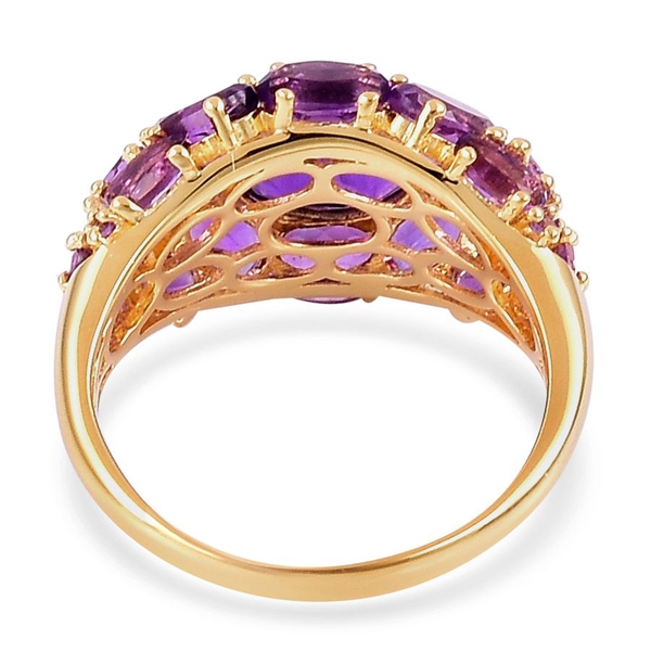 AA Lusaka Amethyst (Ovl 2.40 Ct) Ring in Yellow Gold Overlay Sterling Silver 7.360 Ct.