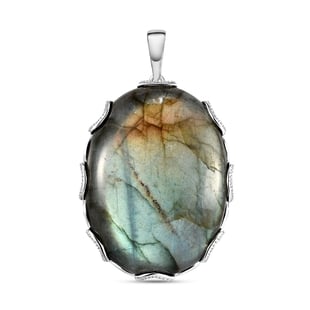 Limited Edition - Labradorite Solitaire Pendant in Sterling Silver 82.03 Ct.