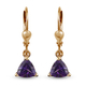 Amethyst Lever Back Earrings in 14K Gold Overlay Sterling Silver 1.39 Ct