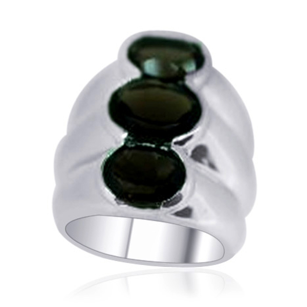 Brazilian Smoky Quartz (Ovl 1.61 Ct) 3 Stone Ring in Sterling Silver 3.910 Ct.