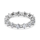 Lustro Stella Platinum Overlay Sterling Silver Ring Made with Finest CZ 5.34 Ct.