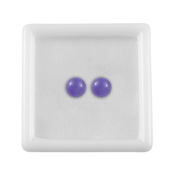 Set of 2 AA Dyed Purple Jade Round 5.0mm -.09 CT