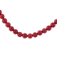 Red Coral Beads Necklace (Size 18) with Lobster Clasp in Rhodium Overlay Sterling Silver