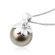Galatea Pearl- Tahitian Momento Talking Pearl  Pendant With Chain (Size 18) in Rhodium Overlay Sterling Silver